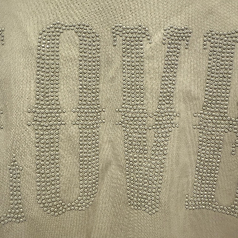 White sweatshirt with Studded LOVE Design